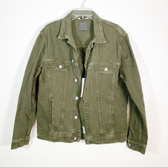 zara khaki denim jacket